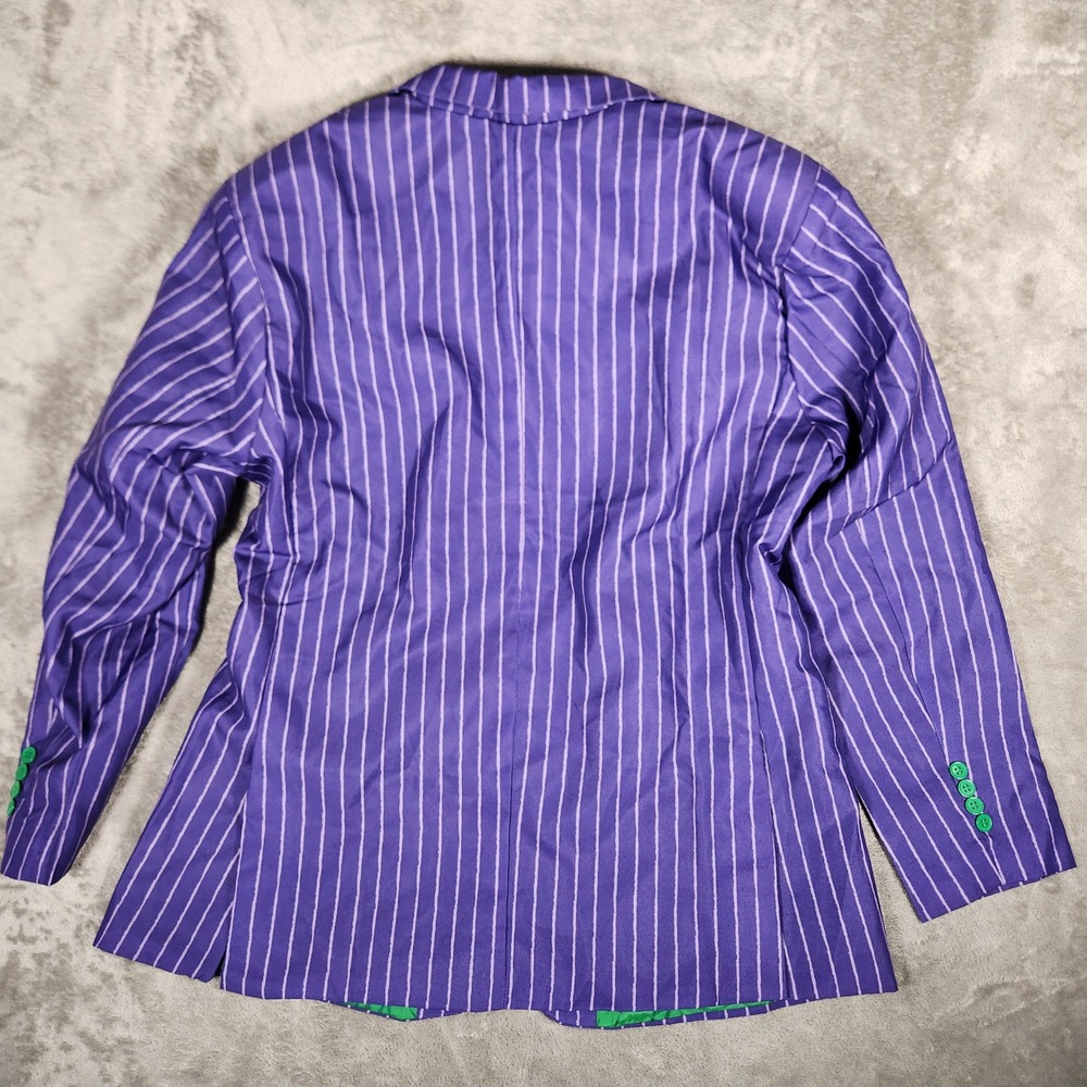 Spirit The Joker Blazer Mens XL Purple Excellent Pinstripe Cosplay Suit Jacket - Picture 8 of 10